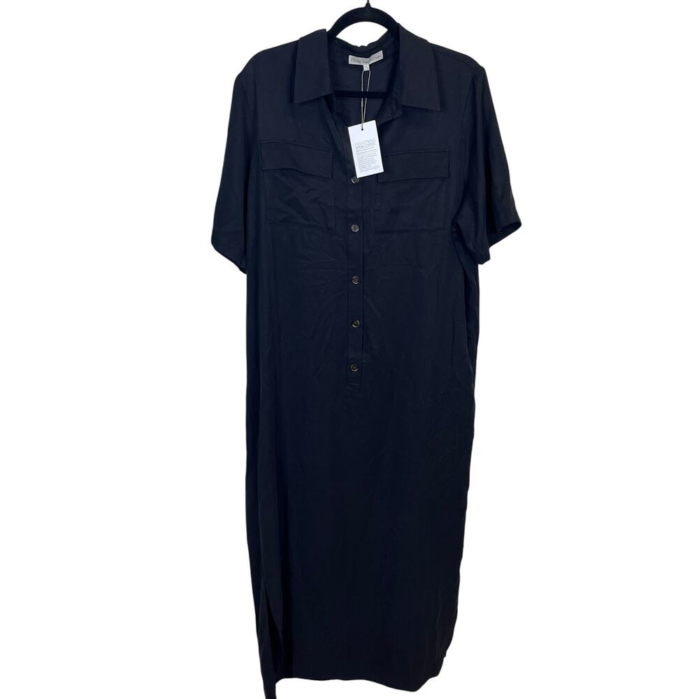 The Cause Collection Black Shirt Dress Tencel and Silk Size XL